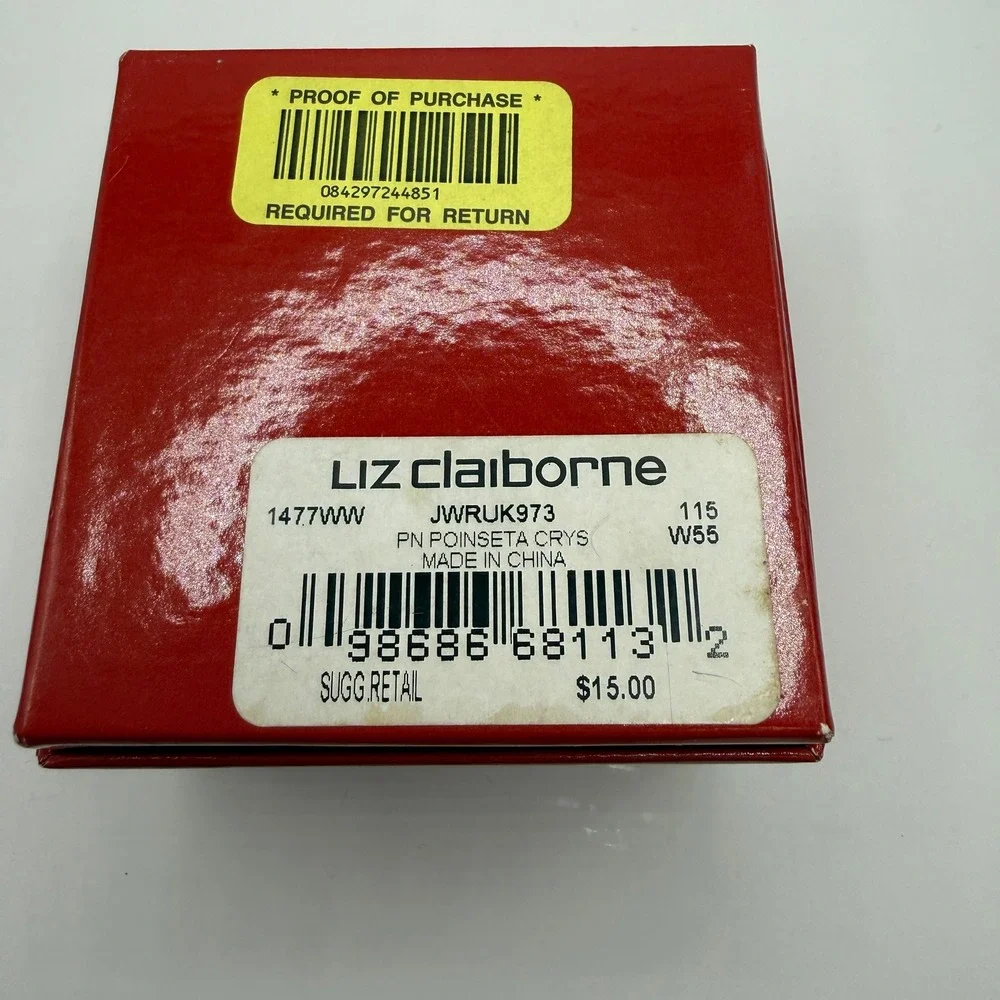 Vintage Festive Beaded Poinsettia Brooch‎ from Liz Claiborne